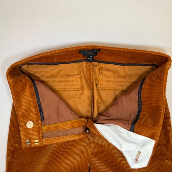 J Crew Orange Tarnish Corduroy Pants Size 00 - Picture 4 of 10